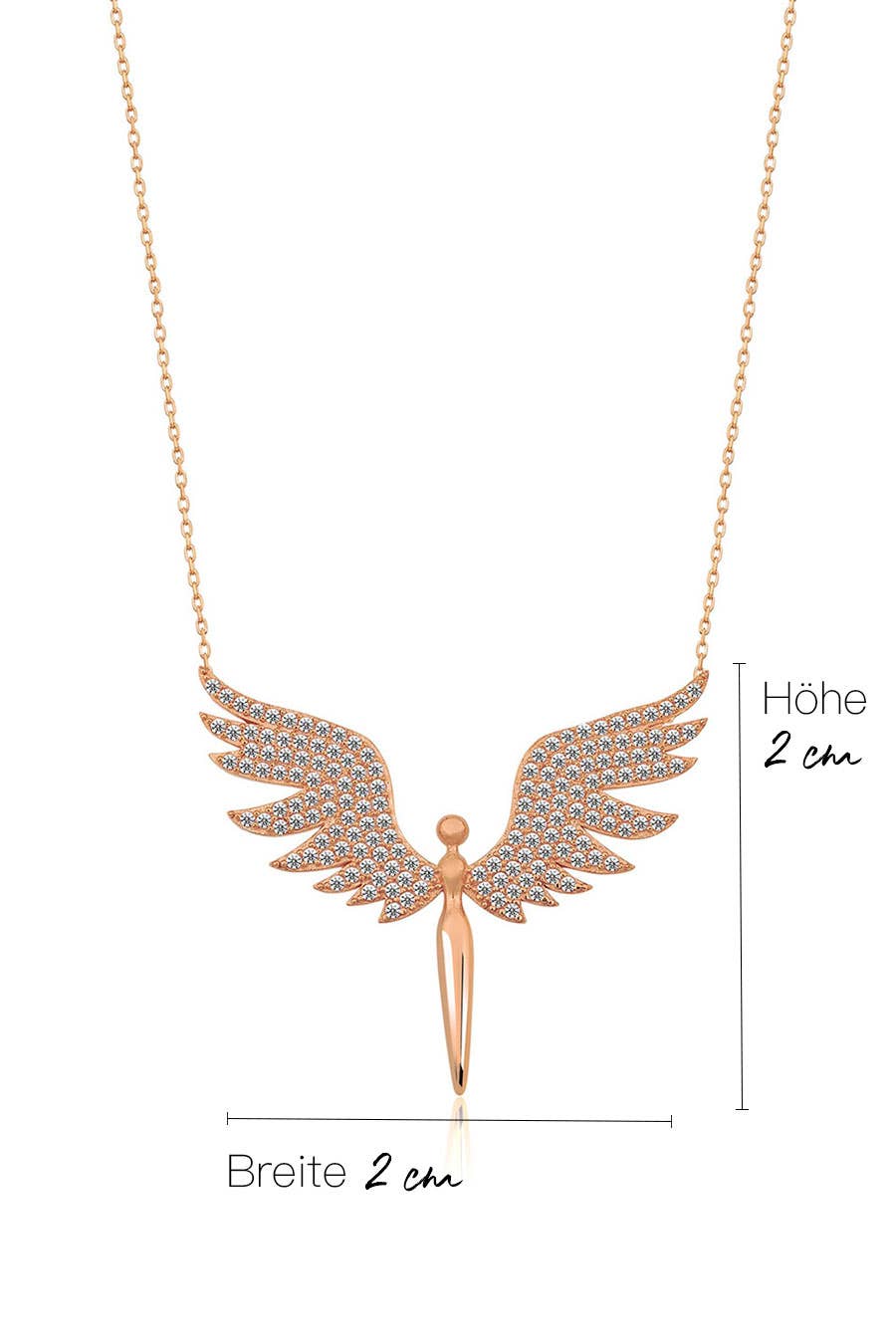 Glitzernde Engelsflügel Halskette - Schutzengelshop