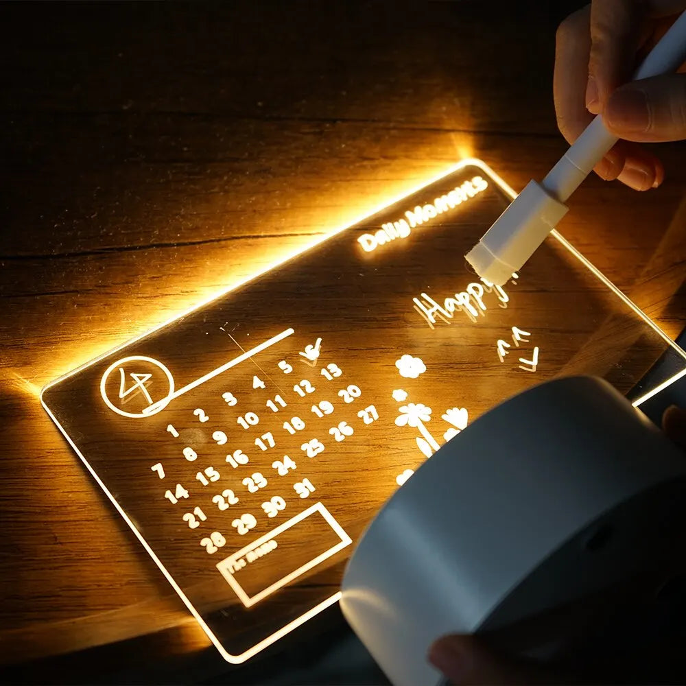 Beschreibbare LED-Leuchte mit Kalender