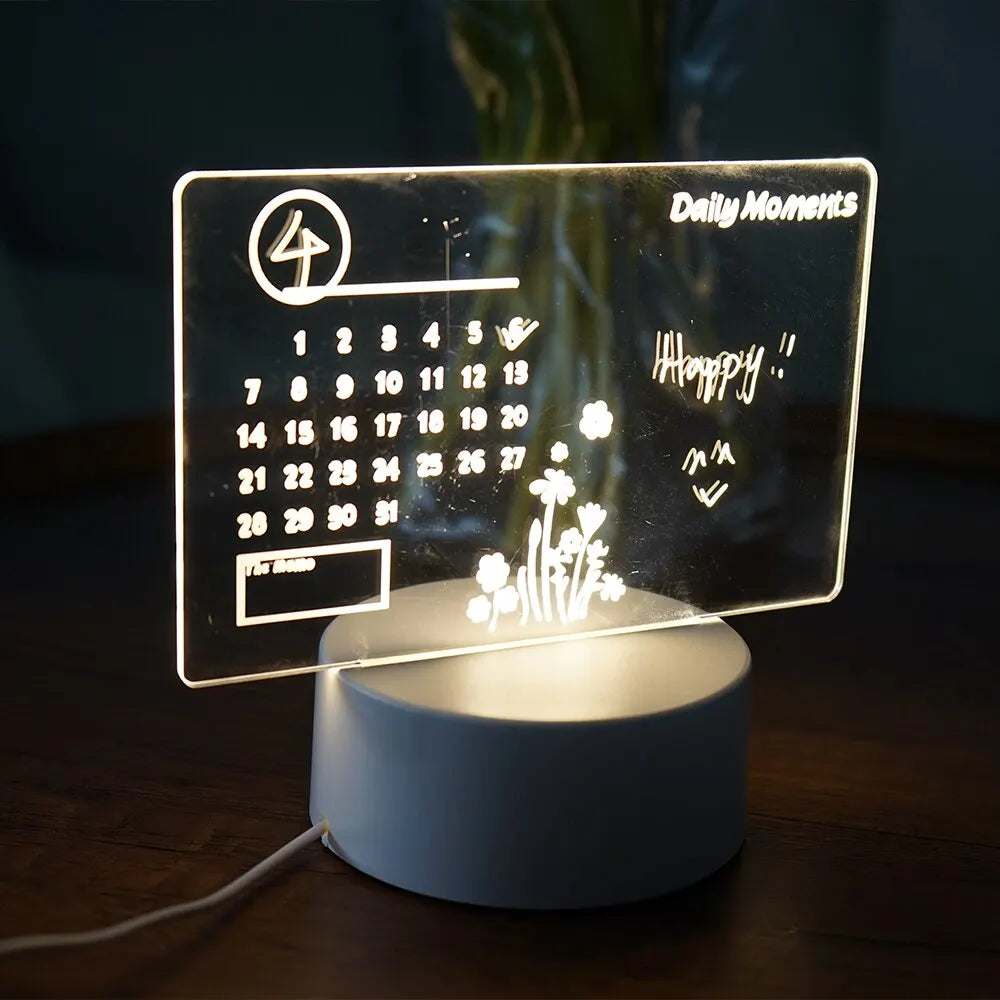Beschreibbare LED-Leuchte mit Kalender