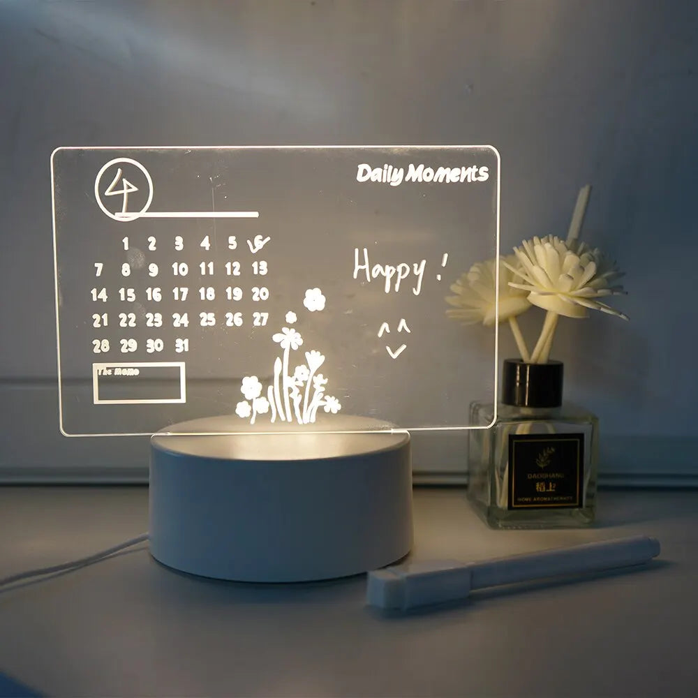 Beschreibbare LED-Leuchte mit Kalender