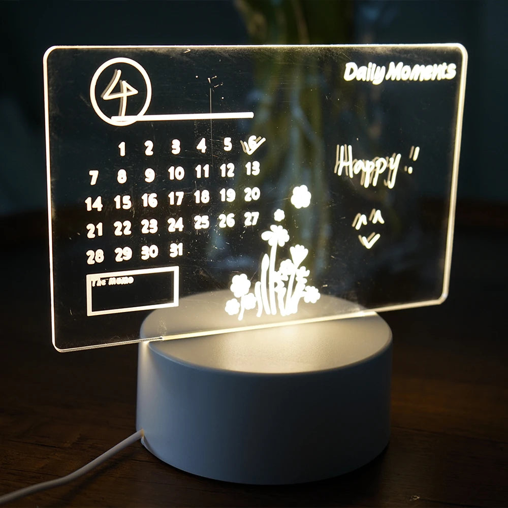 Beschreibbare LED-Leuchte mit Kalender