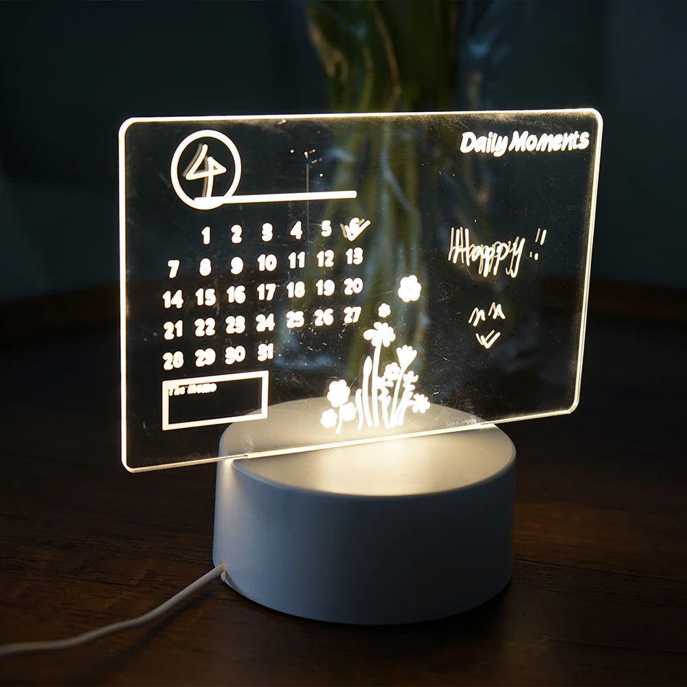 Beschreibbare LED-Leuchte mit Kalender