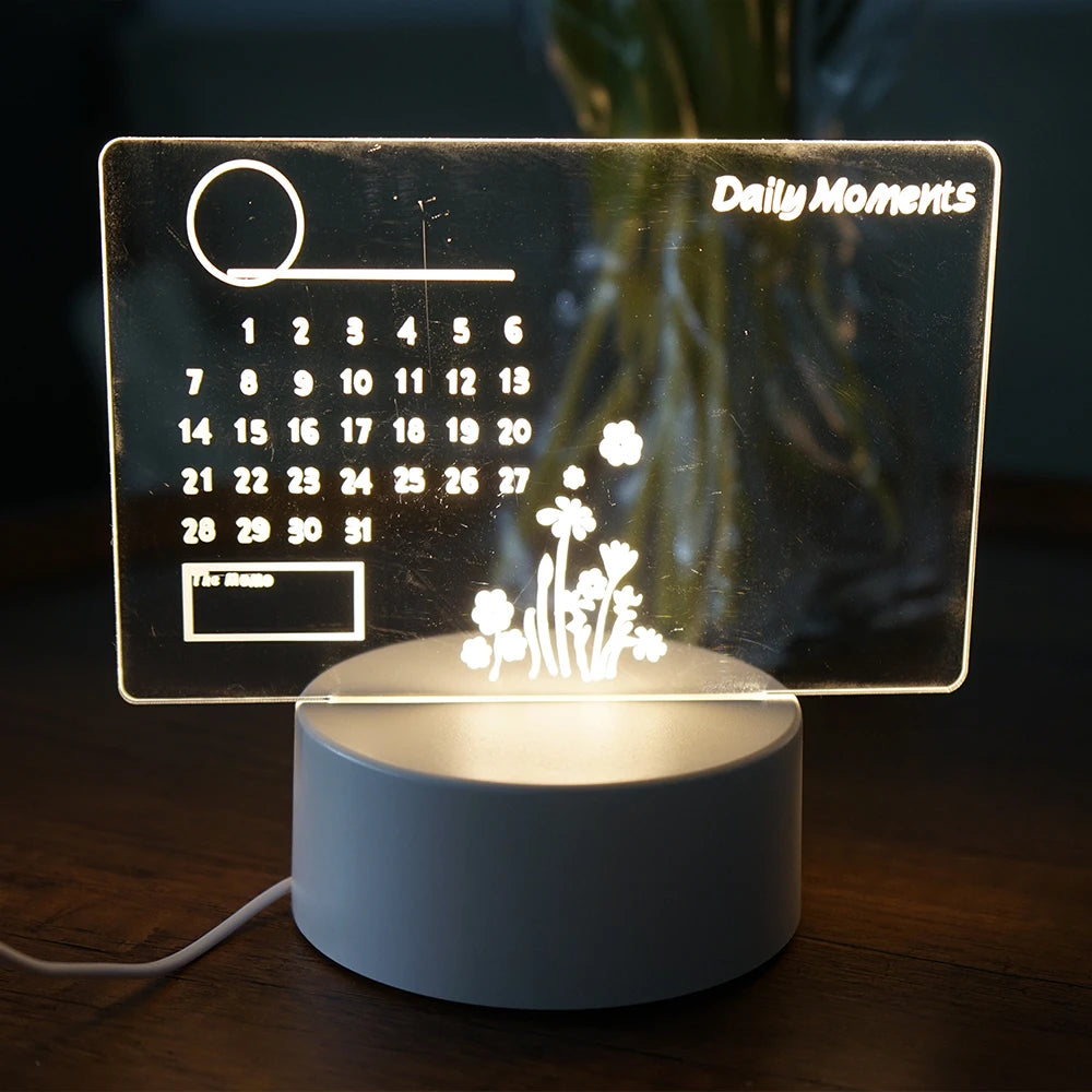 Beschreibbare LED-Leuchte mit Kalender