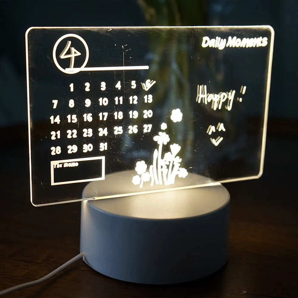Beschreibbare LED-Leuchte mit Kalender