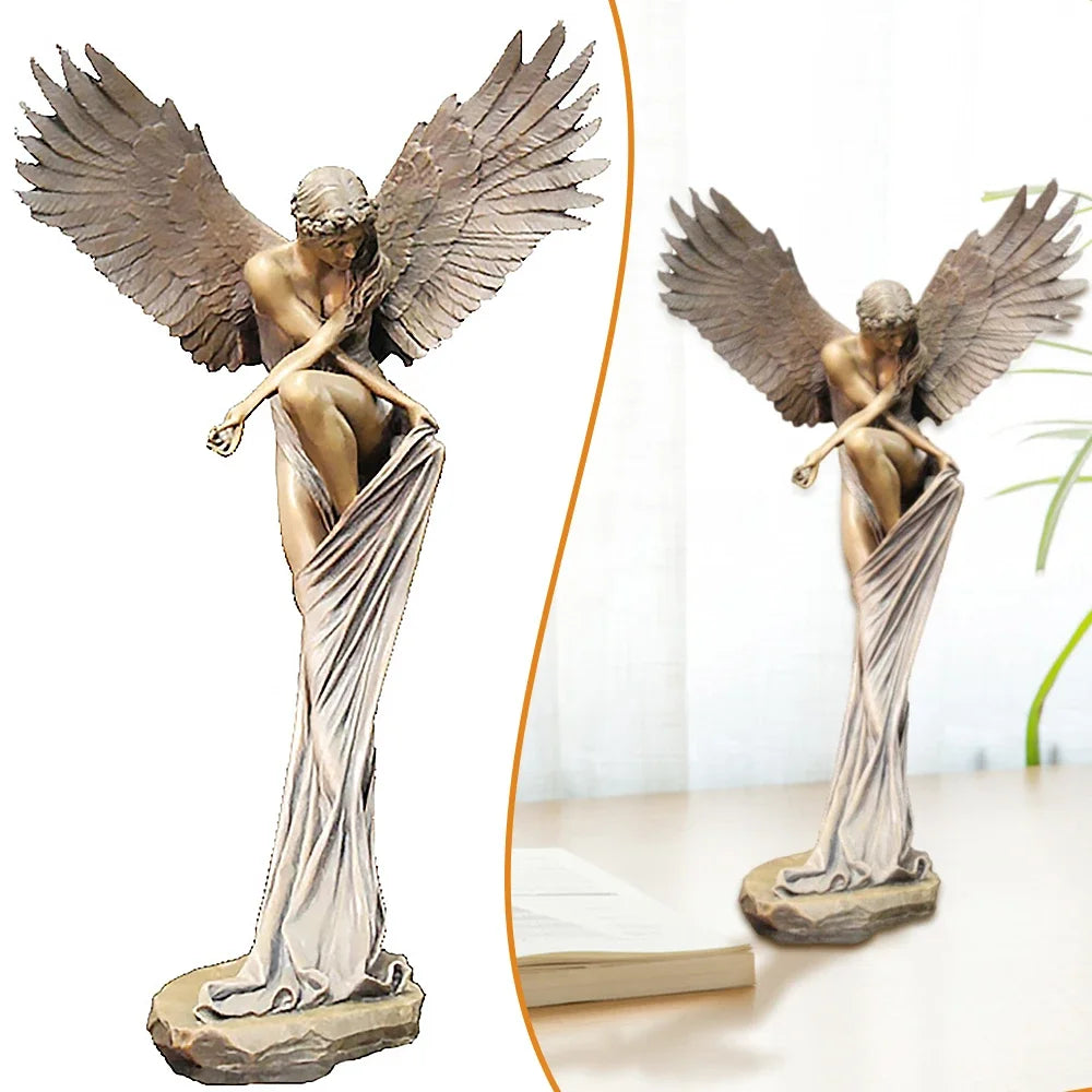 Edle Engelsfigur in Resin und Stein