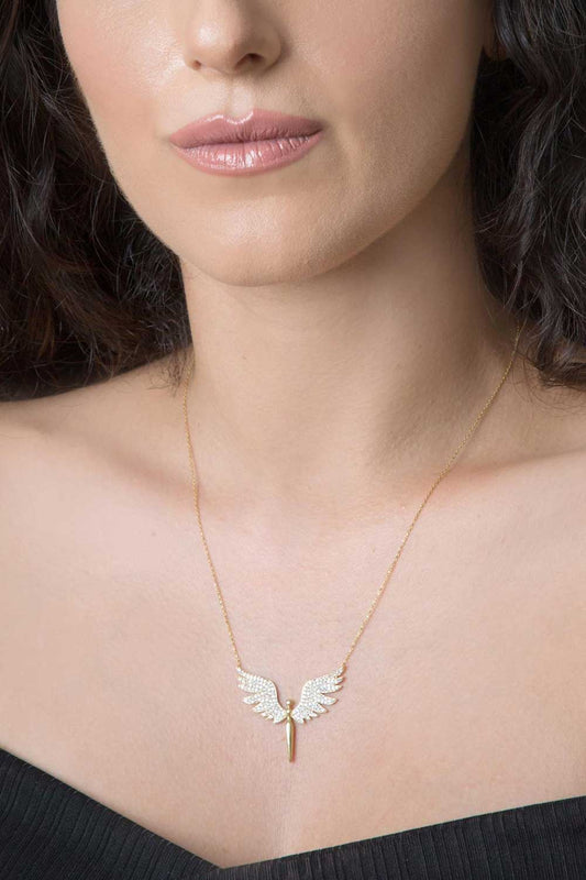 Glitzernde Engelsflügel Halskette - Schutzengelshop