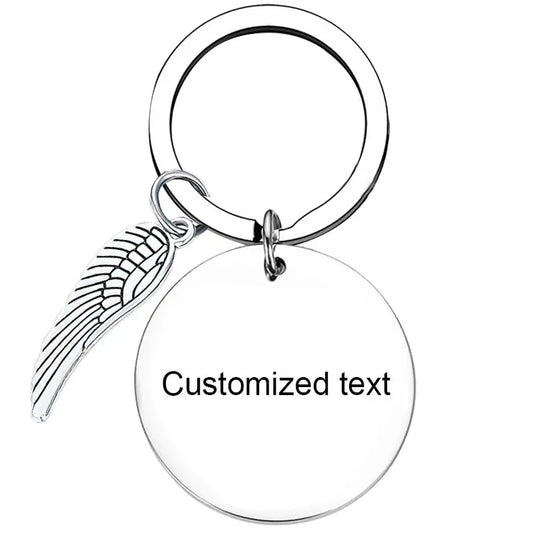 Personalized Custom Keychain Dad Mom Memorial Key chain Loss of Mother father key rings Guardian Angel gift - Schutzengelshop