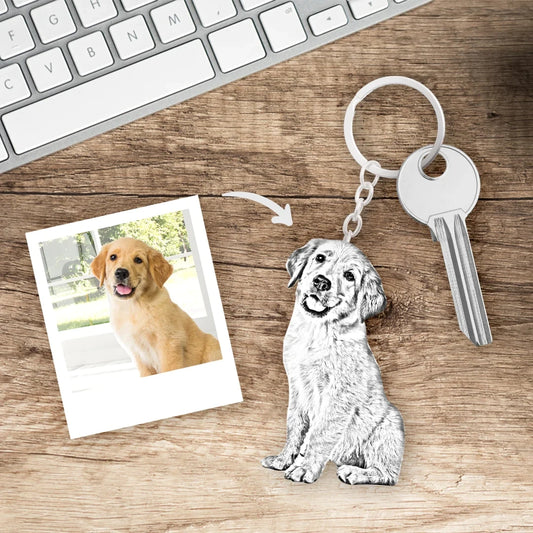 Personalisierter Schlüsselanhänger mit Schrift und Foto